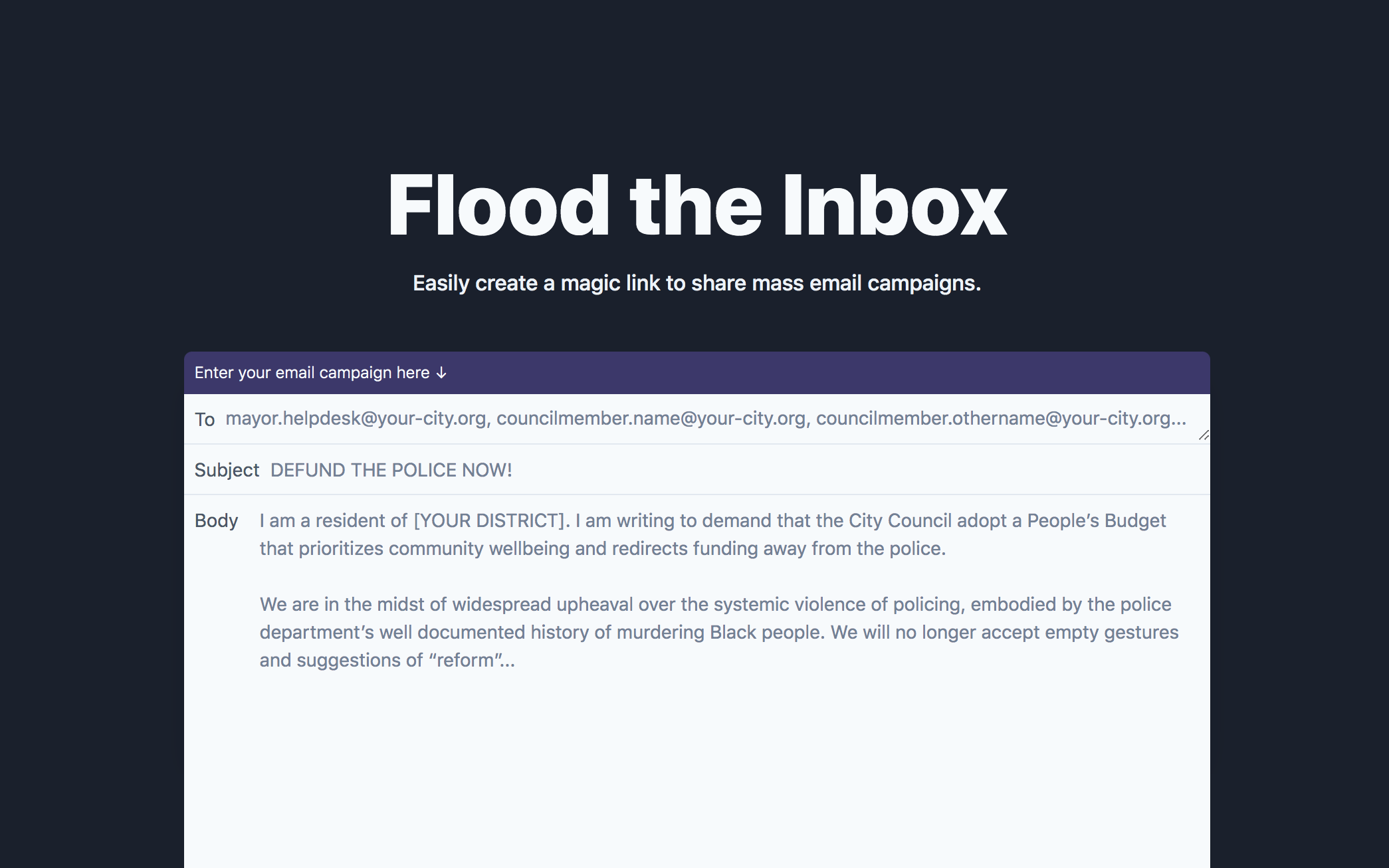 Thumbnail for Flood the Inbox app